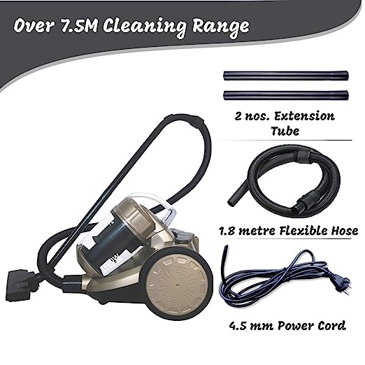 Inalsa Supremo Cyclonic 1400W Bagless Cylinder Vacuum Cleaner with Blower Function,Powerful Suction & High Energy Efficiency| 3L Dust Box Capacity| 2 Years Warranty, (Golden) Inalsa Supremo Cyclonic 1400W Bagless Cylinder Vacuum Cleaner with Blower Function,Powerful Suction & High Energy Efficiency| 3L Dust Box Capacity| 2 Years Warranty, (Golden)